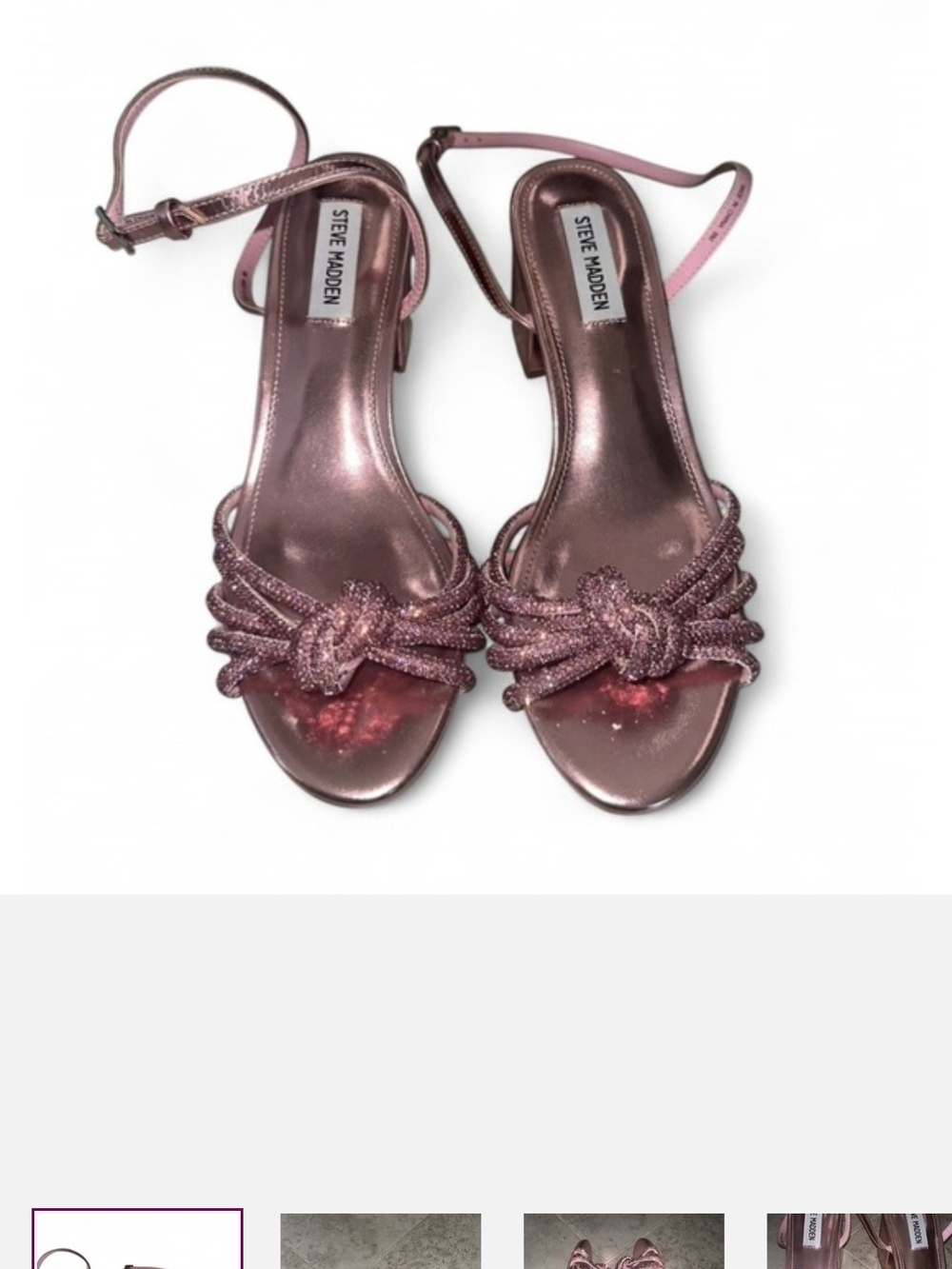ISO :  SIZE 7.5 Steve Madden Rose Metallic Knot-Strap Sandals